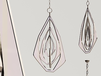 Post-modern chandelier metal crystal chandelier 3d model