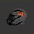 Black Tactical Weapon Helmet With Orange Stripes K Logo And Knights Text Design