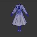 White Belted Robe With Long Sleeves And Pockets For Daily Life Use