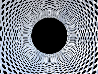 Geometric Lines Forming Concentric Circles with Hole Design in Black White Abstract Pattern 3d model