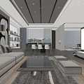 ACAZIA Modern Luxury Store Interior Design With Sofa Coffee Table And Open Layout 3d model