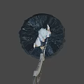 Man with light blue hair and blue eyes wearing white coat holding large detailed sword