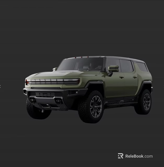 Green Off Road SUV with Bold Front Design and Large All Terrain Tires 3d model 