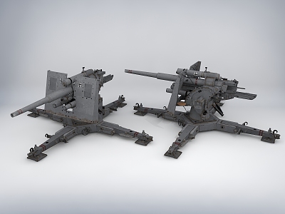 modern anti-aircraft gun 3d model