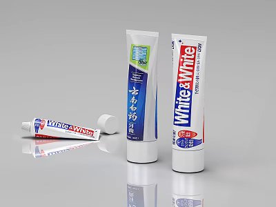 Daily Oral Care Toothpaste Products Including White&White Wild Strawberry and Yunnan Baiyao for Daily Use 3d model