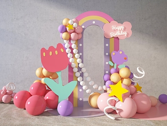 Meichen Balloon Party Wedding Meichen Birthday Meichen Baby Banquet Festival Arrangement 3d model