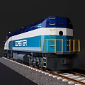 Blue COASTER Locomotive Model Number 2105 with Detailed Design on Railway Track