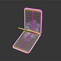 Foldable Smartphone Design Unfolded With Purple Flower Display On Screen