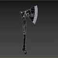Tactical Combat Axe With Black Handle Sharp Metal Blade And Hole Design