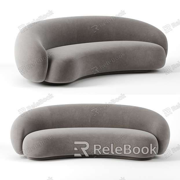 Modern Fabric Curved Sofa model