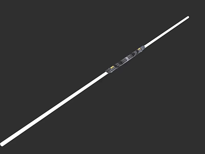 White Long Stick Weapon With Black And Yellow Middle Section 3d model