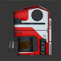 Red And White Brewers Desktop Computer Case With Modern Compact Design Features 3d model