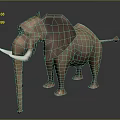 Cartoon Elephant 3D Model With Big Ears Long Trunk And White Tusks