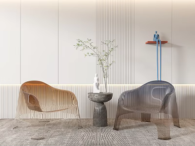 Modern Casual Table and Chair Combination Single Sofa 3d model