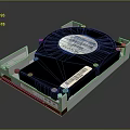 Hard Disk Drive Equipment With Black Enclosure White Connector And Label Components 3d model