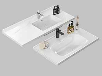 Bathroom cabinet integrated basin bathroom basin 3d model