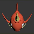 Red Fish Doll With Yellow Crown White Eyes Open Mouth And Red White Fins