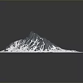 Modern 3D Snowy Mountain Artwork On Square Paper With Detailed Texture 3d model
