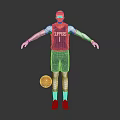 Basketball Player Equipment Including Clippers Jersey Goggles Arm Sleeves Knee Sleeves And Ball