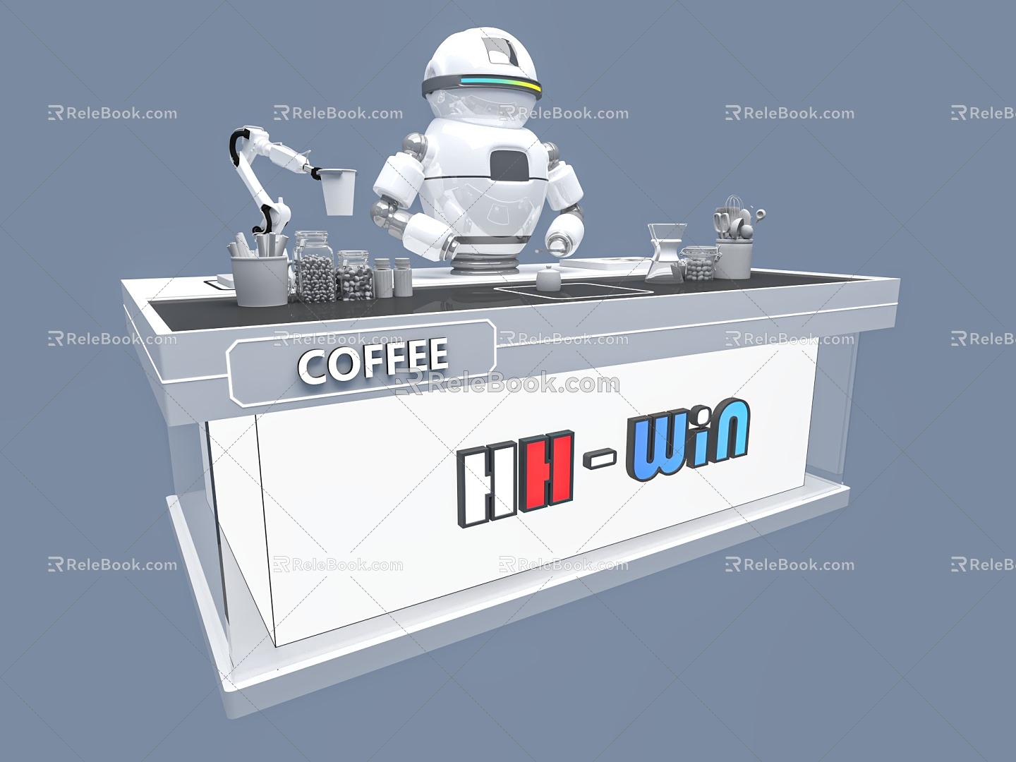 Intelligent Coffee Robot Mechanical Arm Coffee Machine Interactive Activity Sweep Code Automatic Fashion Huawei Unicom Telecom Mobile Intelligent Technology 3d model