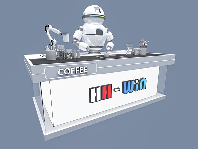 Intelligent Coffee Robot Mechanical Arm Coffee Machine Interactive Activity Sweep Code Automatic Fashion Huawei Unicom Telecom Mobile Intelligent Technology model