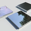 Decorative Panels With Mirror Finish Surface Showing Tree Reflections And 500x500 Dimensions For Interior Use
