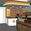 Organized Supermarket Grocery Store With Fresh Fruits Vegetables And Product Shelves