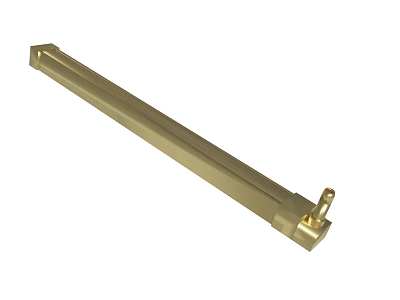 Golden Long Metal Rod Component With End Connector And Smooth Surface 3d model