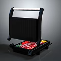 Open Electric Sandwich Maker With Fresh Vegetables And Meat Slices Design