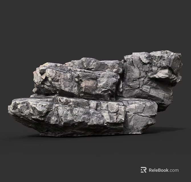 Natural Stacked Rocks In Natural Scene With Rough Surface And Textured Details 3d model 