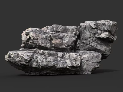 Natural Stacked Rocks In Natural Scene With Rough Surface And Textured Details 3d model
