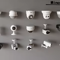 Projection Surveillance Security Cameras Different Types White Black For Indoor Outdoor Use 3d model