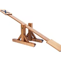 Wooden Seesaw Playground Equipment for Kids with Two Seats and Sturdy Frame