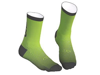 Green Athletic Socks With Black Accents And Breathable Mesh Design For Comfort 3d model