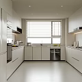Modern Kitchen Interior Design With Open Layout White Cabinets Island Counter And Appliances