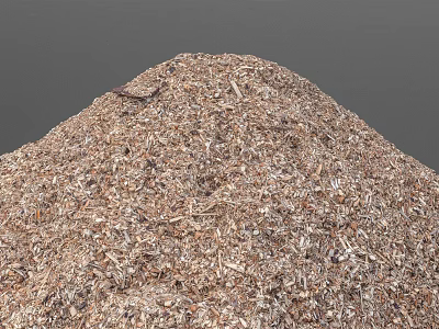 Pile Of Natural Wood Shavings With Brown And Tan Color Tones 3d model