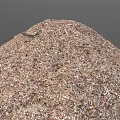 Pile Of Natural Wood Shavings With Brown And Tan Color Tones