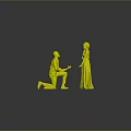 Man Kneeling To Propose With Ring To Woman In Pink Dress