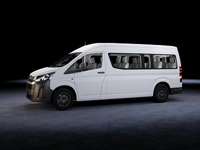 White Commercial Van With Multiple Passenger Seats And Sleek Exterior Design 3d model