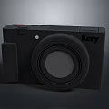 Kony Black Compact Computer With Red Button And Camera Lens Design