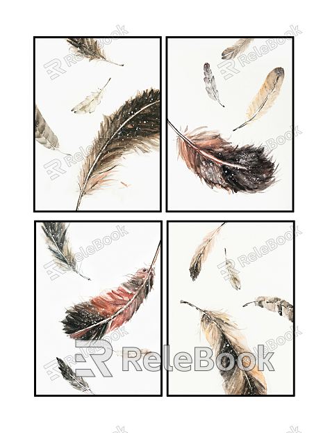 modern decorative painting feather decorative painting model