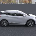 Silver Nissan SUV Exterior With Modern Front Grille And Headlights