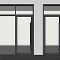 Modern Double Casement Doors with Black Frame and Transparent Glass Design 3d model