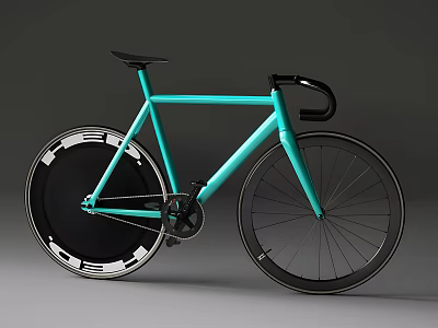 Sleek Turquoise Modern Bicycle with Black Wheels White Accents and Curved Handlebars 3d model