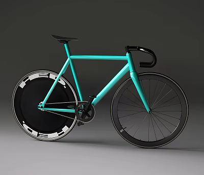 Sleek Turquoise Modern Bicycle with Black Wheels White Accents and Curved Handlebars 3d model