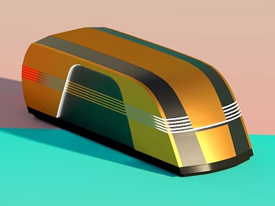 Orange And Black Striped Streamlined Modern Car With Sleek Exterior Design 3d model