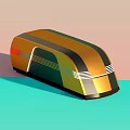 Orange And Black Striped Streamlined Modern Car With Sleek Exterior Design
