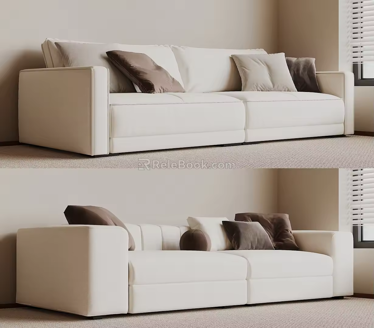 Modern double sofa 3d model