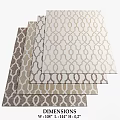 Square Rugs With Intricate Geometric Patterns In Neutral Tones For Home Decor 3d model