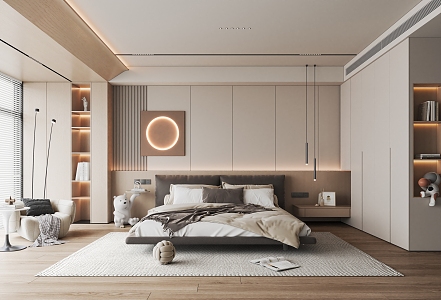 Modern Bedroom Cream Home Bedroom 3d model